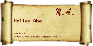 Melles Aba névjegykártya